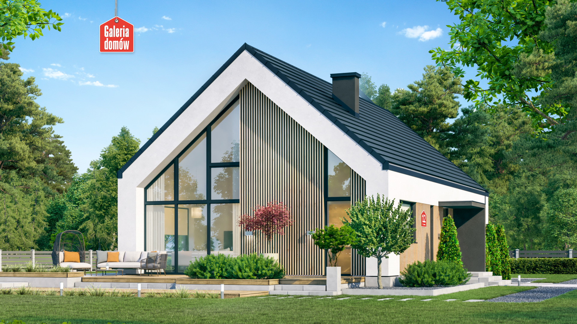 Dom przy Olchowej 12 – projekt domu z otwartą przestrzenią nad kuchnią